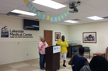 Image of LMC and Bridges Staff Presenting at Baby Shower